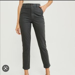 A & F gray high rise chino pants
